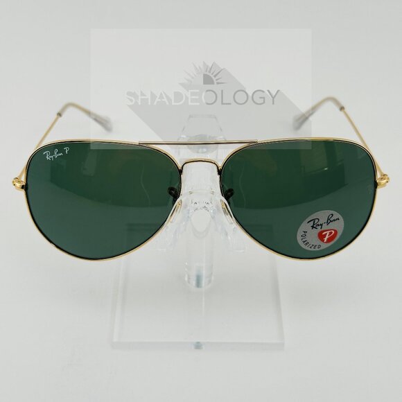 Ray Ban Aviator Gold Classic Polarized Green Sunglasses RB3025 001/58 62 mm main image 6